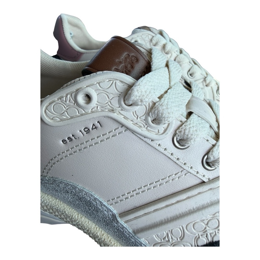 Coach Chalk Dusty Rose C143 GLT LTR Leather Sneakers 5.5 Designer Luxury NIB - Picture 15 of 15